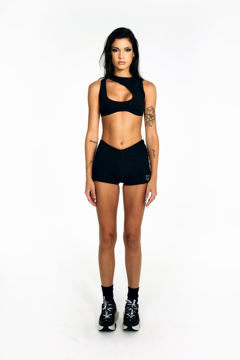 Naked Wolfe Cut Out Cropped Tops Damske Čierne | DOF6191RW