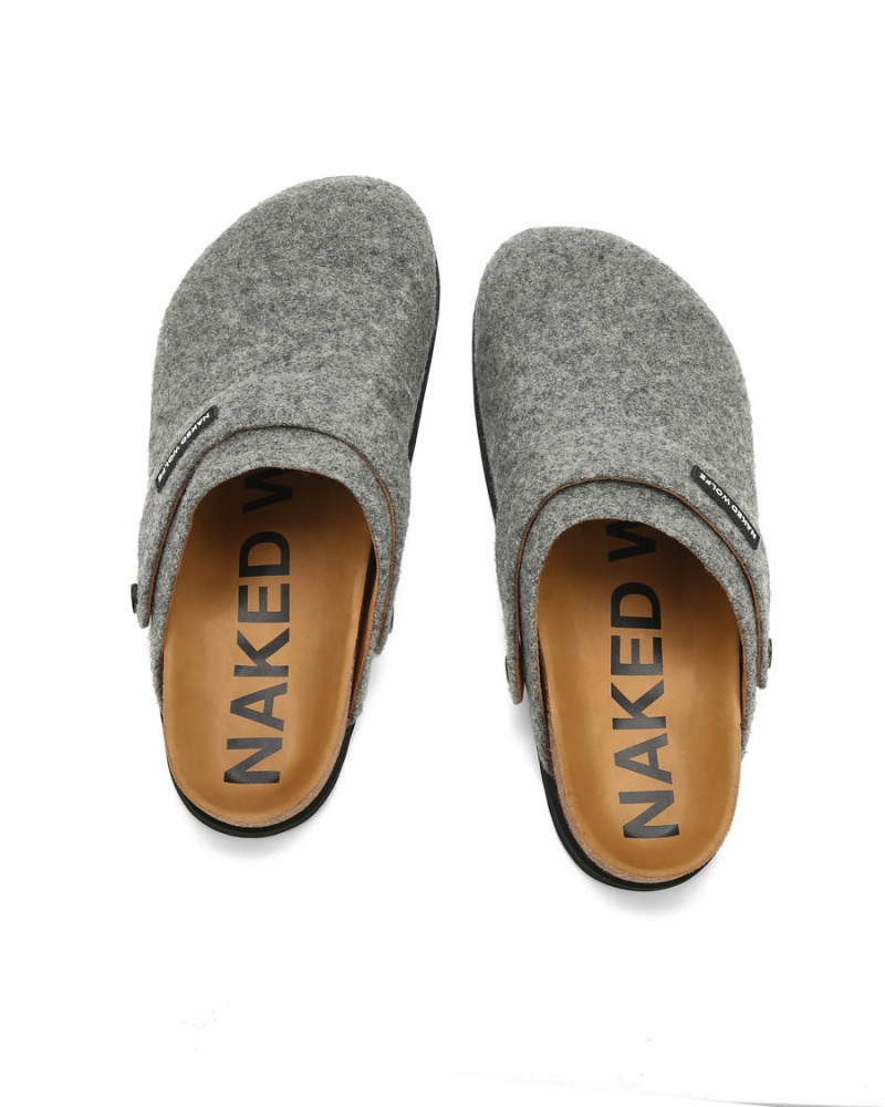 Naked Wolfe Malta Felt Papuce Panske Siva | AHU7324AN