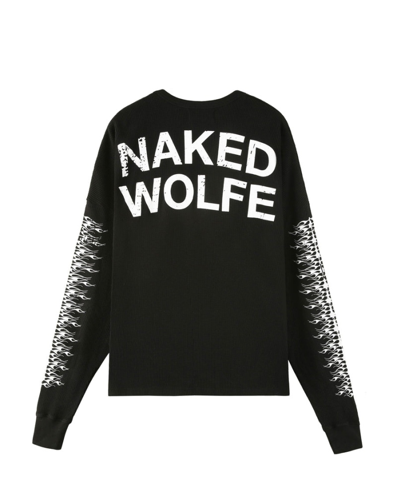 Naked Wolfe Thermal Mikiny Panske Čierne | EEV815ME