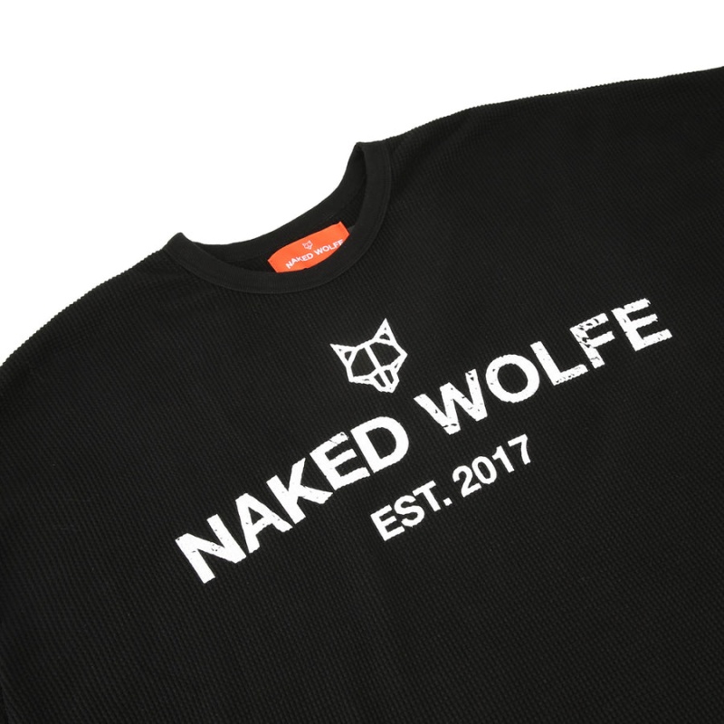 Naked Wolfe Thermal Mikiny Panske Čierne | EEV815ME