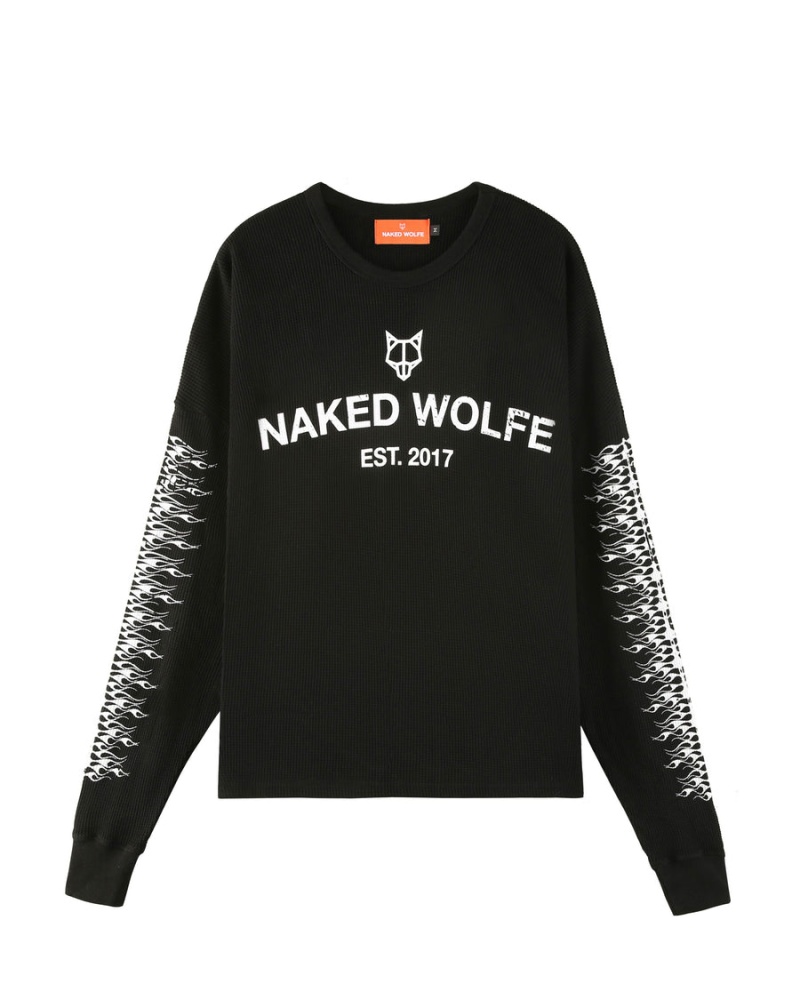 Naked Wolfe Thermal Mikiny Panske Čierne | EEV815ME