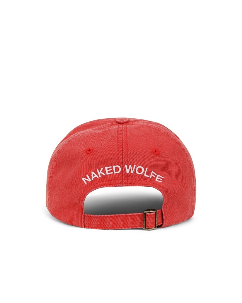 Naked Wolfe Washed Baseball Caps Panske Červené Biele | EFR6670ET